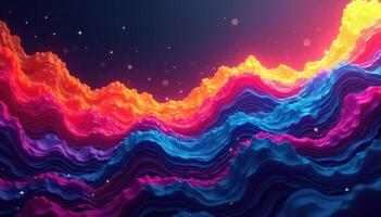 Geometric abstract shapes, vibrant color, continuous flow, digital, illusion photo