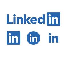 LinkedIn app logo set - editorial social media icon set of popular professional app vector
