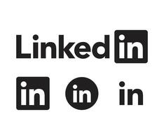 LinkedIn app logo set - editorial social media icon set of popular professional app LinkedIn vector