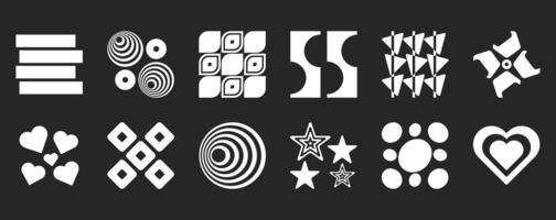 love stars triangle and abstract shapes collection. Abstract symbols set. elements. Geometric icons. Isolated modern signs. vector
