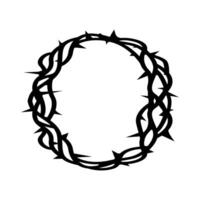 Black Crown Thorns design, Jesus, Isolated Sacrifice symbol design, Catolic,, Gothic style graphic elements on white Background, Punk vector