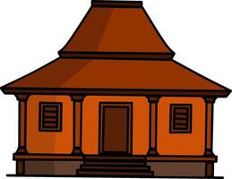 Limasan traditional house, flat illustration design template elements, java or javanese home, rumah adat limasan in vecctor illustration vector