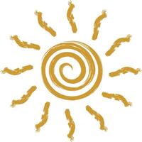 Sun with Grunge Effect Ideal Summer Graphic for Logo Creation and Artwork vector