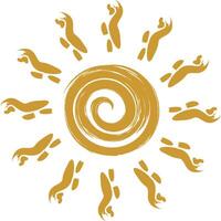 Grungy Summer Sun Design Perfect for Logo Concepts and Design Projects vector