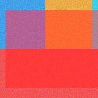 A colorful square pattern with a red, blue, and orange square vector