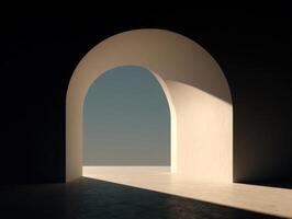 An open archway with light shining through it photo