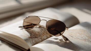 Sunglasses on a book photo