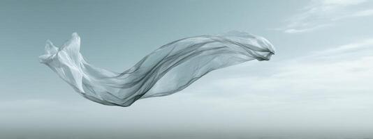 A white cloth floating in the air photo