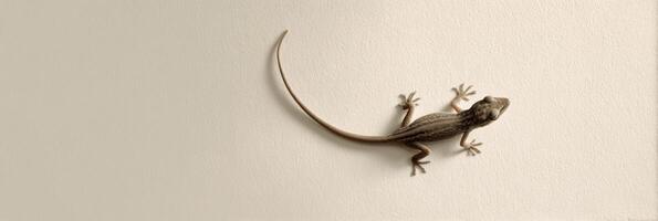 A lizard is standing on the wall photo