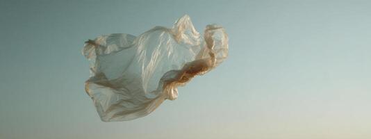 A plastic bag floating in the air photo