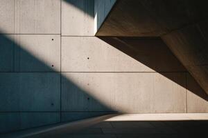 A concrete wall with shadows on it photo