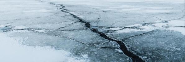 Crack in the ice in the arctic photo