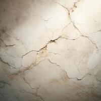 A close up of a cracked wall with a light shining through photo