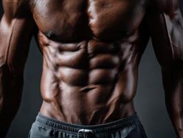 A man's torso with no shirt on photo