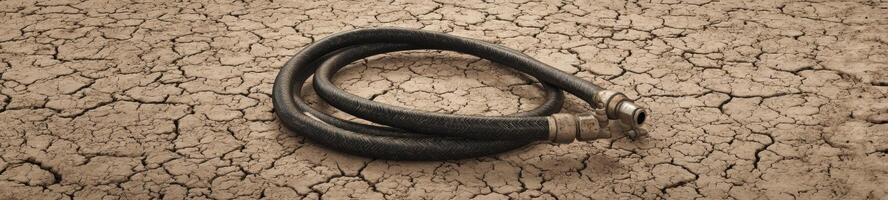 A black and brown leather bracelet on a cracked surface photo