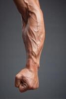 A close up of a man's arm with a muscle photo