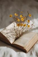 Book with flowers photo