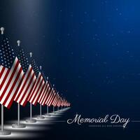 Memorial day background design with Honoring all who served text and stars vector