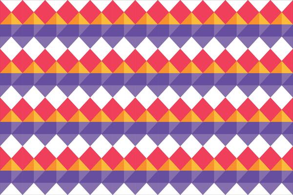 Colorful Red, Yellow, and Purple Horizontal Diamond Stripes Pattern Seamless Abstract Geometric