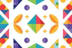 Colorful Abstract Mandala Inspired Geometric Pattern Ethnic pattern Background with Symmetrical Shapes vector