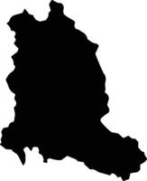 Hinthada Myanmar silhouette map vector