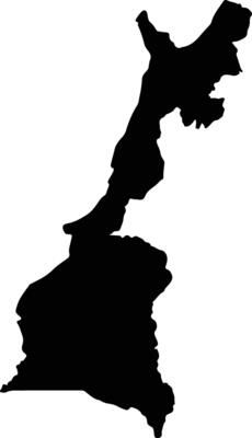 Ho West Ghana silhouette map