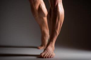 A man's legs are shown in a studio photo