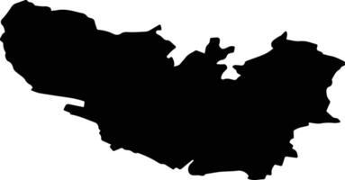 HUEDIN Romania silhouette map vector