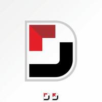 initial D font line cut arrow corner up fast monogram typography tech brand vector