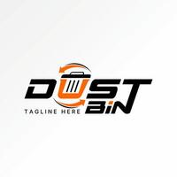 text word Dustbin trash rubbish recycle junk dumpster cleaning reduce empty vector