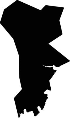 Jangheung gun South Korea silhouette map