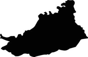 Jendouba Sud Tunisia silhouette map vector