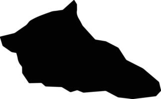 Kanglung Bhutan silhouette map vector