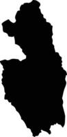 Kawkareik Myanmar silhouette map vector