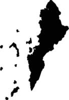 Kawthoung Myanmar silhouette map vector