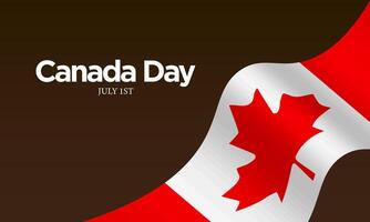 Canada day template design with flag on brown background. vector