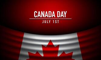 Canada day template design with flag on red background. vector