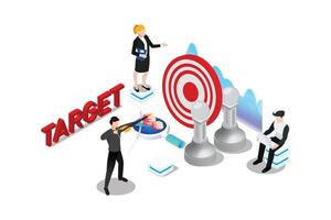 3D Isometric Flat Conceptual Illustration of Target Marketing vector