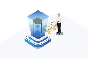 Modern isometric illustration of time is money, suitable for business assets and related images vector