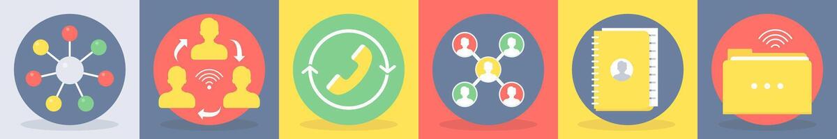 Six communication icons as connection, wifi connection vector