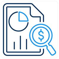 Audit icon concept in blue bold line color vector