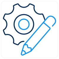 Resources icon concept in blue bold line color vector
