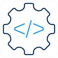 Development icon concept in blue bold line color vector