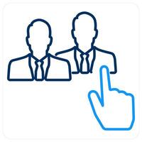 Assign icon concept in blue bold line color vector