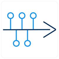 Timeline and picon concept in blue bold line color vector