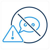 Don't Interrupt icon concept in blue bold line color vector