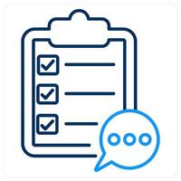 Summarize icon concept in blue bold line color vector