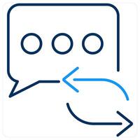 Refresh Message icon concept in blue bold line color vector