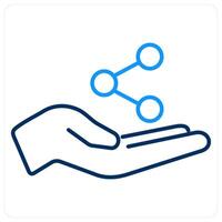 Share and transfer icon concept in blue bold line color vector