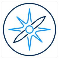 Orientation icon concept in blue bold line color vector